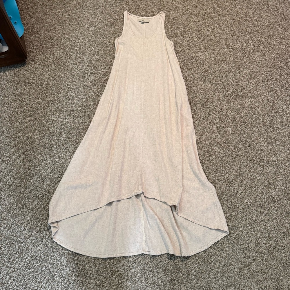 Tan Asymmetrical High-Low Sundress